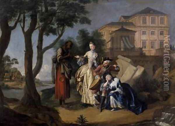 Fortune Telling Gypsy 1762 Oil Painting - Jakob Michel