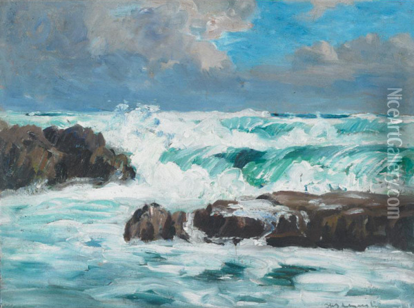 North Westerly Gale From The Atlantic Oil Painting - Francis William Doyle-Jones