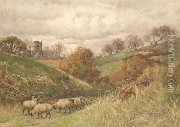 Sheep Near Brighton Oil Painting - William Baptiste Baird
