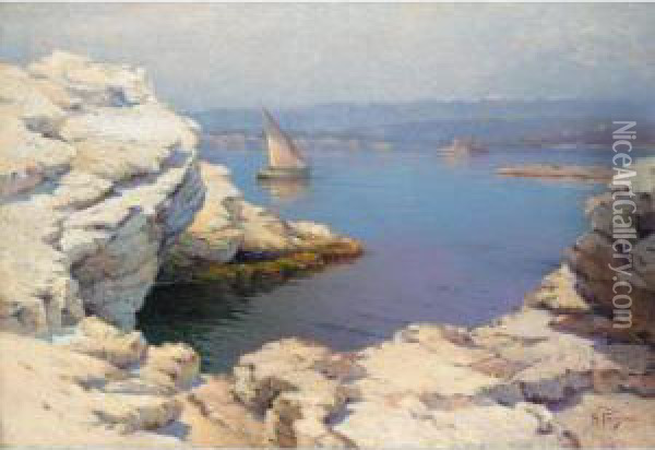 Coastal View Oil Painting - Aleksei Vasilievich Hanzen