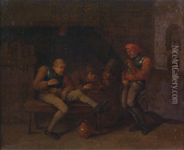 Scene D'auberge Oil Painting - Egbert van Heemskerck the Elder