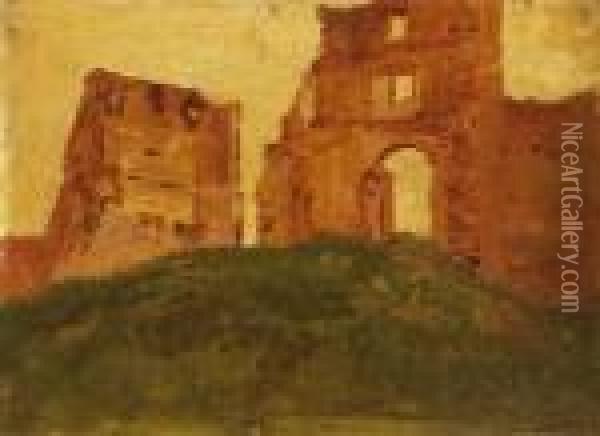 Ruins Of The Castle Of Becko Oil Painting - Laszlo Mednyanszky