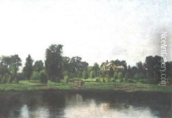 Country Mansion Oil Painting - Alfred Cornelius Howland