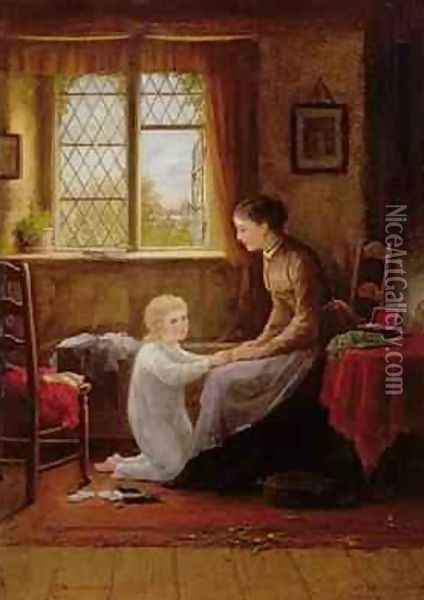 Bedtime Oil Painting - Frederick Daniel Hardy