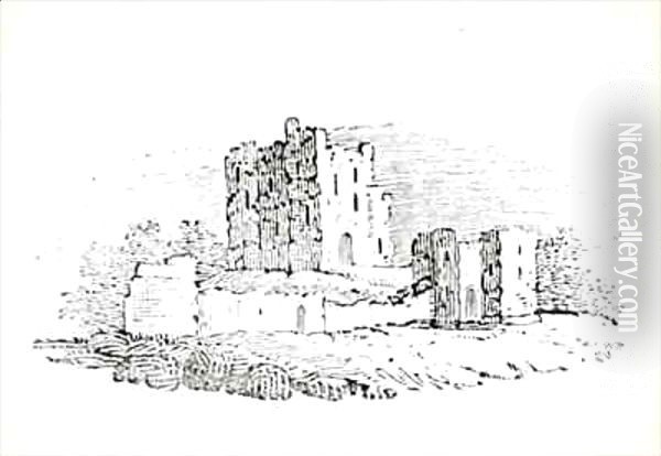 Castle Ruins from 'History of British Birds and Quadrupeds' Oil Painting - Thomas Falcon Bewick