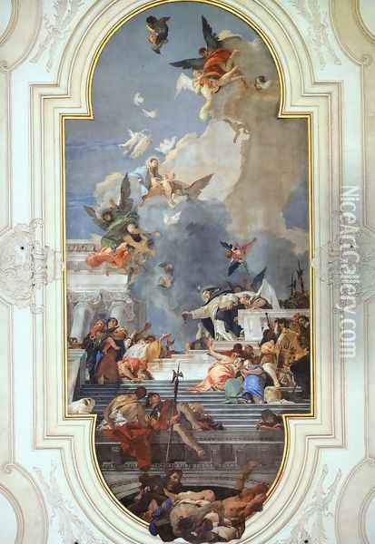 The Institution of the Rosary Oil Painting - Giovanni Battista Tiepolo