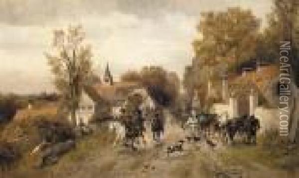 The Approaching Cavalry Oil Painting - Alfred Ritter von Malheim Friedlander