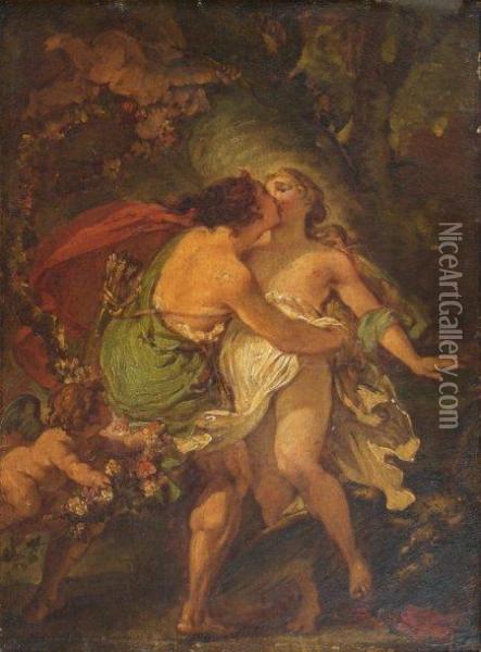 Psyche Et L'amour Oil Painting - Gaetano Gandolfi
