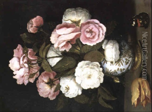 Vase De Fleurs Oil Painting - Ambrosius Bosschaert the Elder