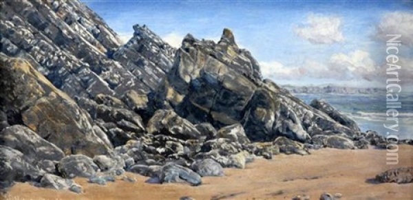 Coastal View Oil Painting - John Brett