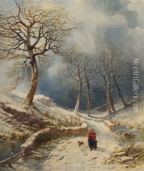 Wintertime, Clifton Oil Painting - William West