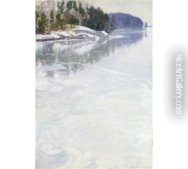 Breaking Ice Oil Painting - Pekka Halonen