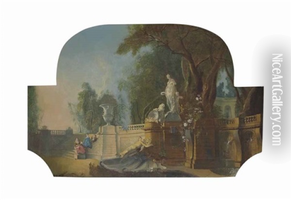 La Terrasse Ou Le Printemps Oil Painting - Jacques de Lajoue