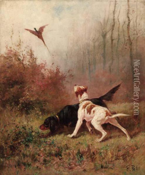 The Chase; And Stalking The Prey Oil Painting - Eugene Petit