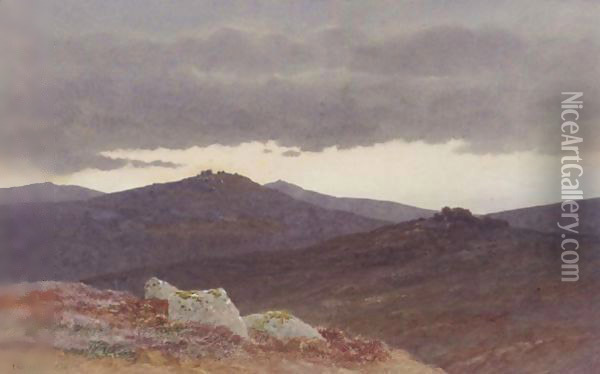 Dusk On Dartmoor Oil Painting - Charles Edward Snr Brittan