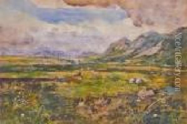 Dumgoyne And The Campsie Fells From The Blane Valley Oil Painting - James Kay