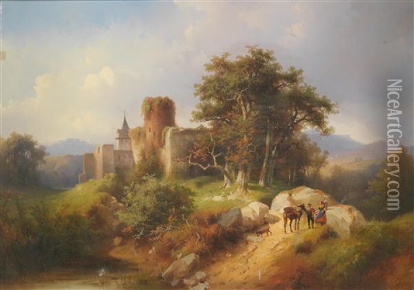 Hohe Goll Oil Painting - Carl Triebel