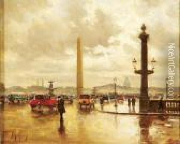 Place De La Concorde Oil Painting - Henri Malfroy