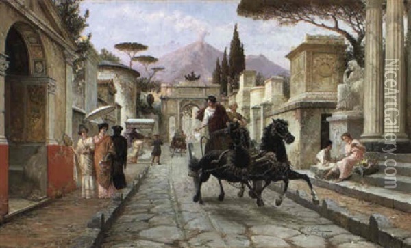 The Diverted Chariot Oil Painting - Ettore Forti