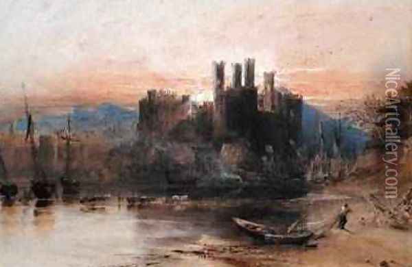 Caernarvon Castle, North Wales, 1836 Oil Painting - Samuel Palmer