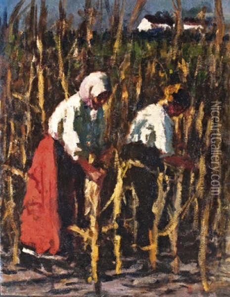 Kukoricatores Oil Painting - Jozsef Koszta
