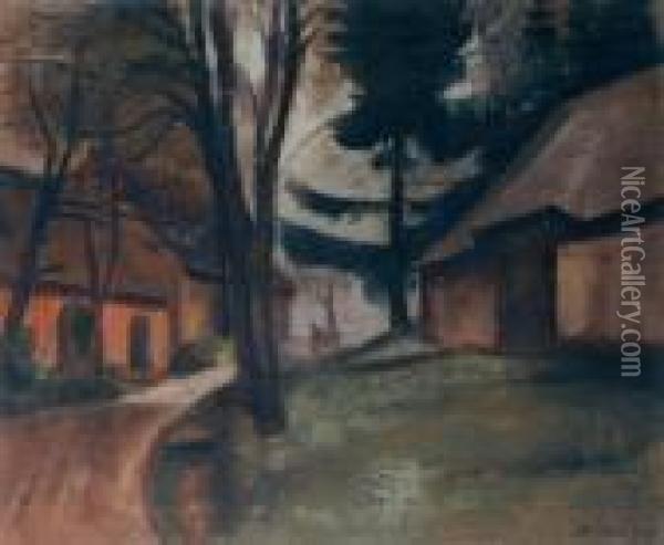 Houses Oil Painting - Alfred Justitz