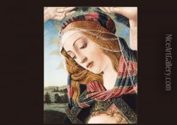 Themadonna Of The Magnificat. Oil Painting - Sandro Botticelli