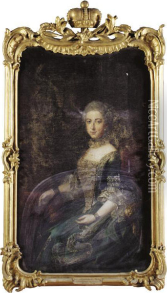 Portrait Of Queen Elisabeth Christine (1746-1840), Wife Of King Frederick Wilhelm Ii Of Prussia (1744-1797) Oil Painting - Anna Rosina Liszewska