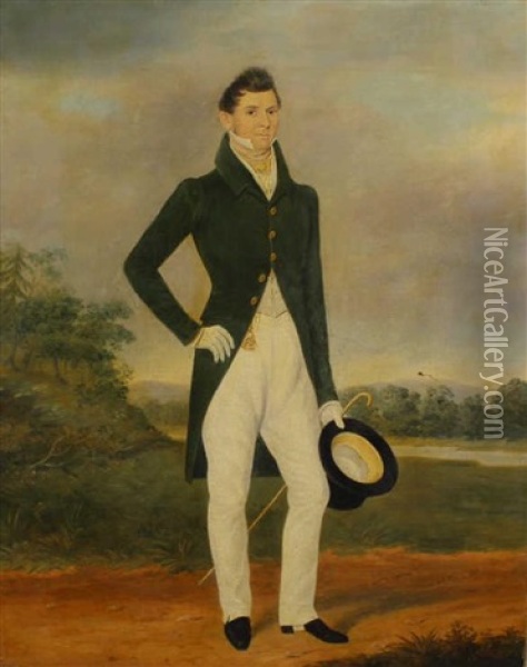 Portrait Of A Man Oil Painting - James Loder Of Bath