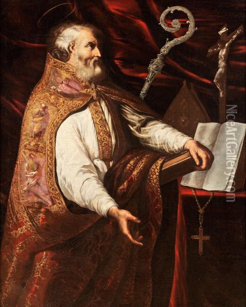 Biskop Med Krakla Oil Painting - Agostino Beltrano