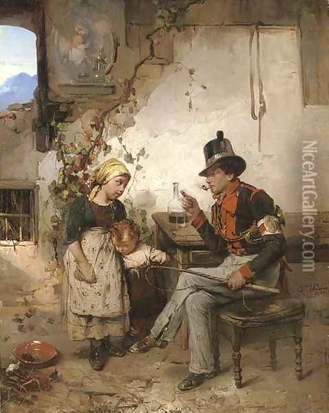 The post boy Oil Painting - Domenico Induno