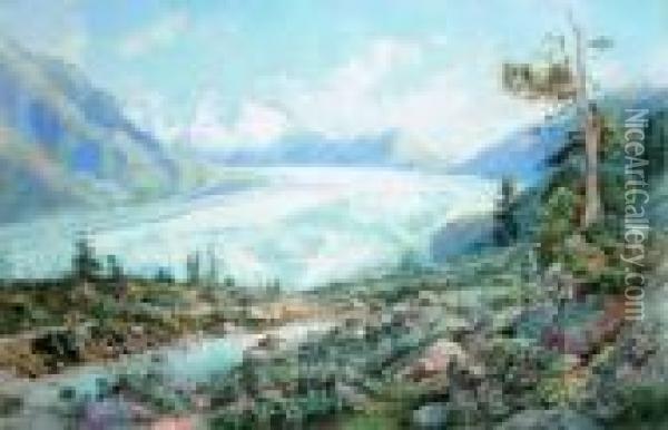 Le Glacier De Aletch Oil Painting - Charles Jones Way