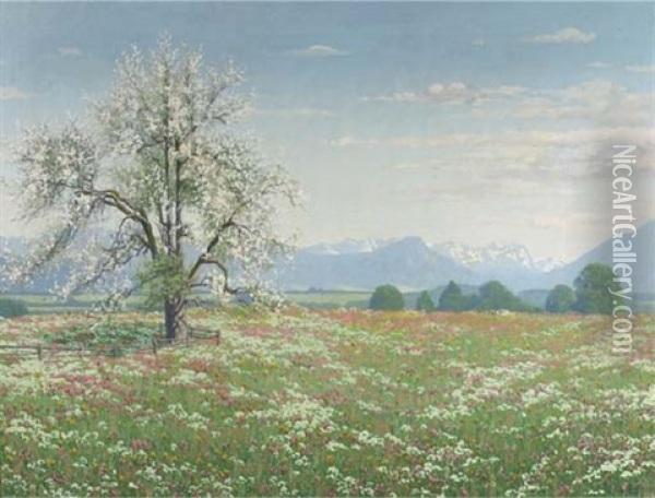 Spring In The Alps Oil Painting - Philipp Graf