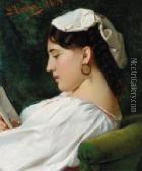 Junge Lesende Frau Oil Painting - Giovanni Costa