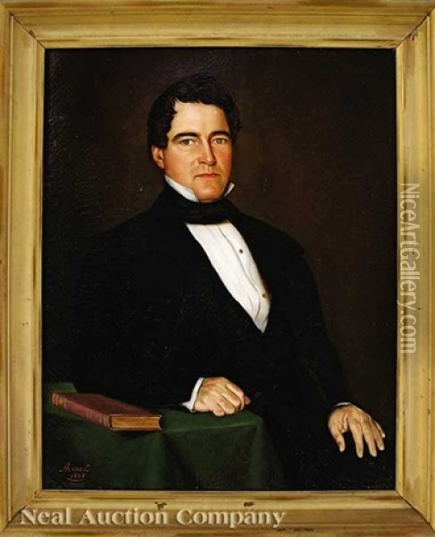 Portrait Of A Gentleman Oil Painting - Adolf D. Rinck