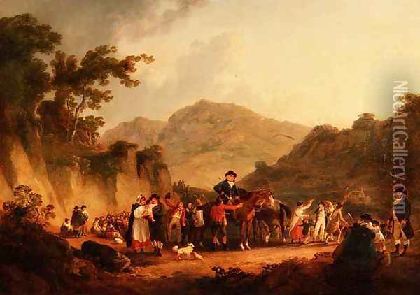 The Opening of a Mine Eskdale Oil Painting - Julius Caesar Ibbetson