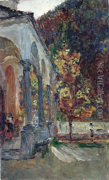 La Villa Oil Painting - Carlo Felice Biscarra