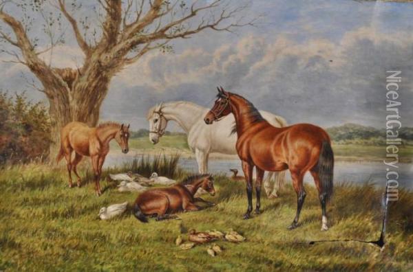 Horses Oil Painting - William Eddowes Turner