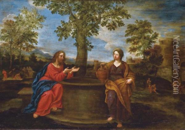 Le Christ Et La Samaritaine Oil Painting - Francesco Albani