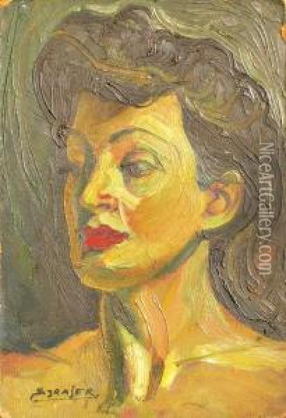 Femme Aux Cheveux Longs Oil Painting - Seweryn Szrejer