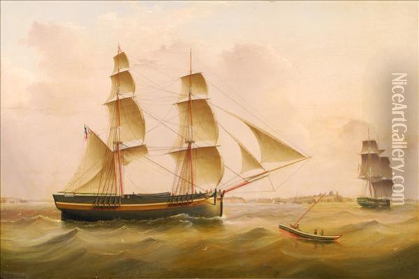 The Ship Maxwell Offthe Coast Oil Painting - J. Murday