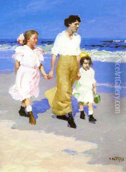 On the Beach Oil Painting - Edward Henry Potthast