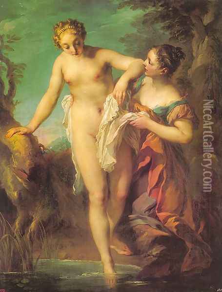Bather 1724 Oil Painting - Francois Lemoine (see Lemoyne)