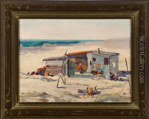 The Shack By The Sea Oil Painting - Eugene Pierre Franquinet