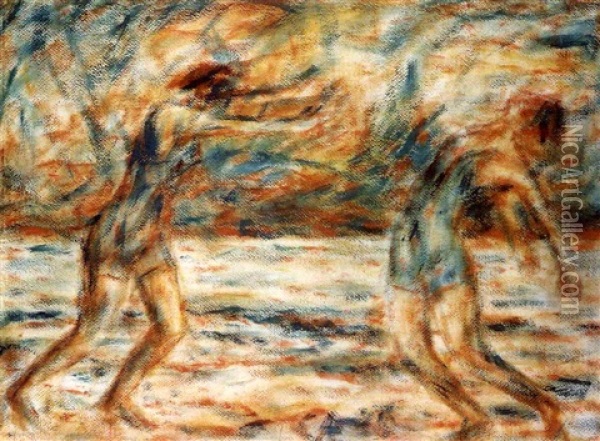 Am Strand Oil Painting - Christian Rohlfs