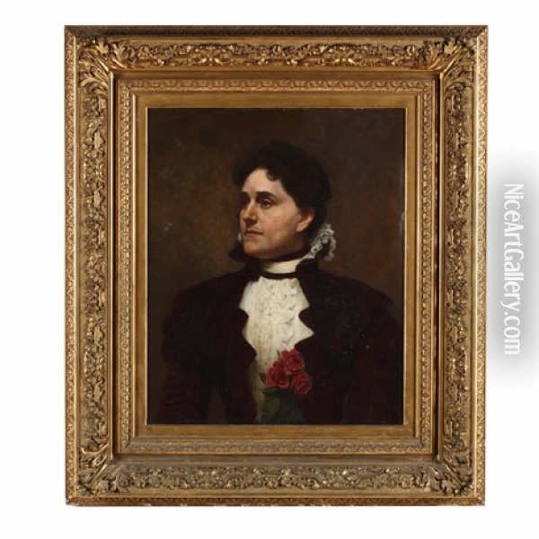 Portrait Of Mrs. Emma Vincent Sherman Oil Painting - Jared Bradley Flagg