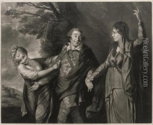 Garrick Between Tragedy And Comedy Oil Painting - Edward Fisher