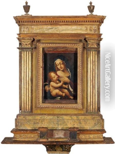 Maria Mit Kind Oil Painting - Giovanni Antonio Boltraffio