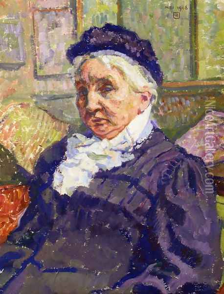Portrait of Madame Monnon Oil Painting - Theo van Rysselberghe