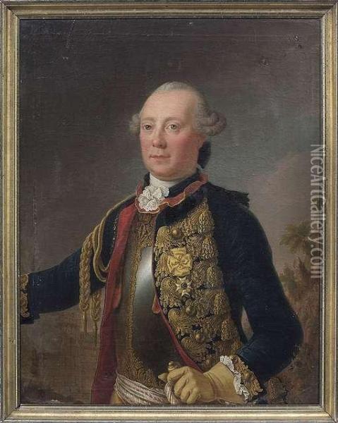 Baron Of Stain,general Major Of The Dukes Of Baden- Wurttemberg Oil Painting - Sophonia De Derichs